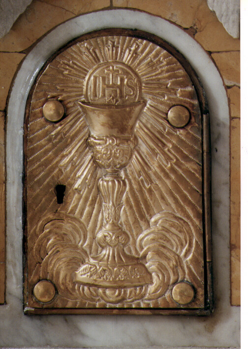calice eucaristico (sportello di tabernacolo) - ambito Italia meridionale (sec. XX)
