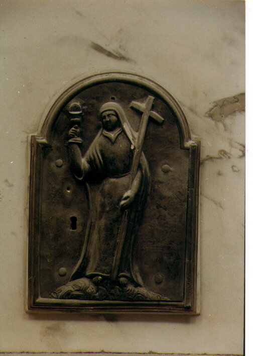 Santa Chiara respinge i saraceni con l'ostensorio (sportello di tabernacolo) - manifattura napoletana (sec. XIX)