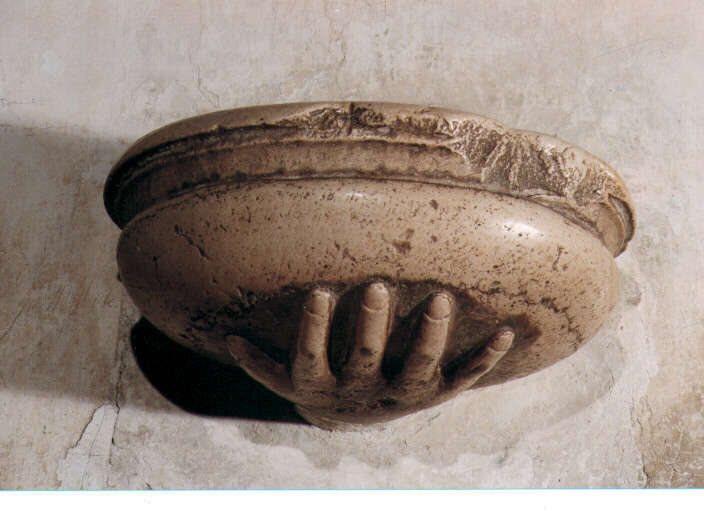 acquasantiera da parete - ambito Italia meridionale (fine/inizio secc. XVI/ XVII)