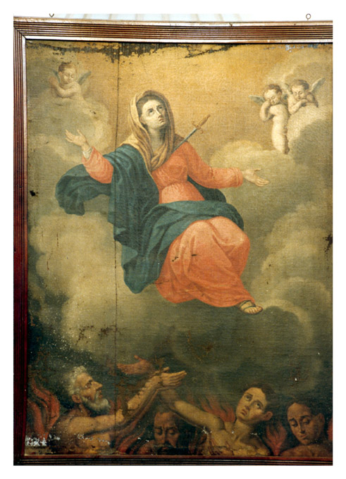 Madonna Addolorata e anime purganti (dipinto) - ambito pugliese (prima metà sec. XX)