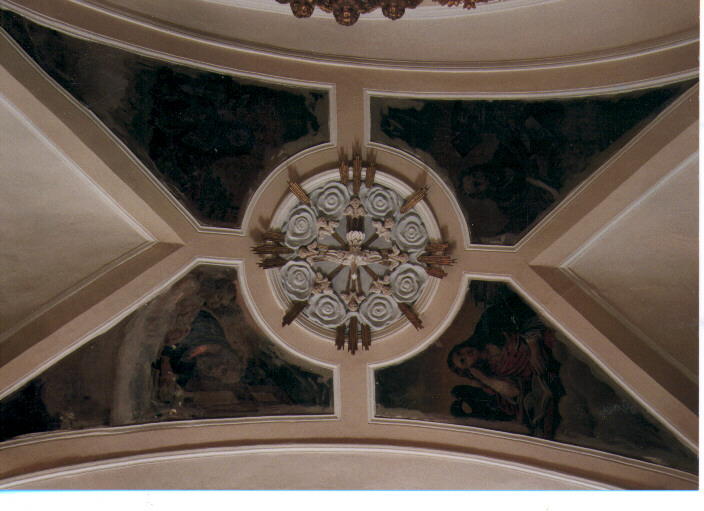 quattro evangelisti ispirati dai loro simboli (dipinto, complesso decorativo) - ambito pugliese (sec. XX)