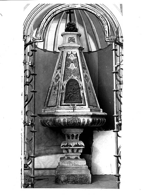 battesimo di Cristo (fonte battesimale) - ambito pugliese (prima metà sec. XVIII)