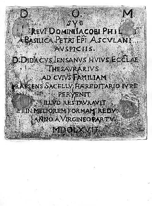 lapide documentaria - ambito Italia meridionale (sec. XVII)