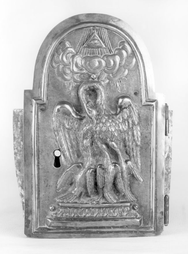 Ibis che imbocca i piccoli (sportello di tabernacolo) - ambito napoletano (sec. XIX)