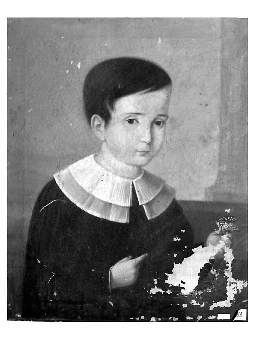 ritratto di bambino con farfalla (dipinto, opera isolata) - ambito Italia meridionale (sec. XIX)