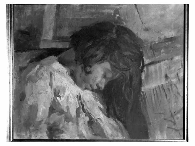 ritratto della sorella Carmela Schingo, ritratto femminile (dipinto, opera isolata) di Schingo Luigi (sec. XX)