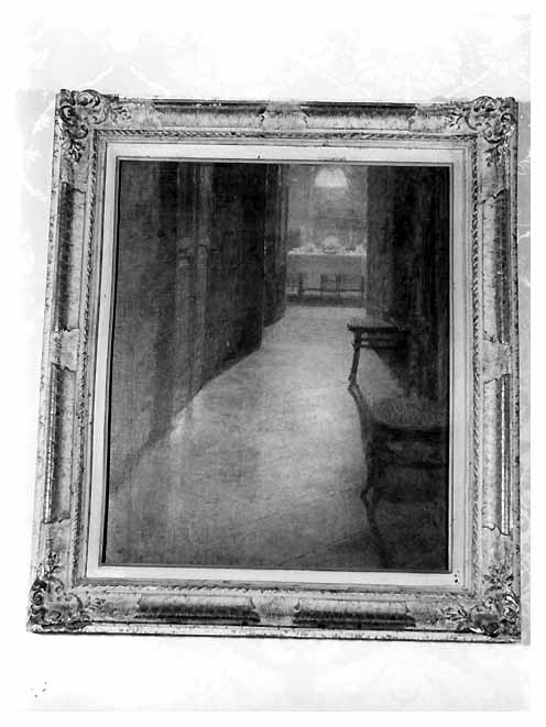 La stanza in fondo al corridoio, veduta d'interno (dipinto) di Ar Giuseppe (sec. XX)