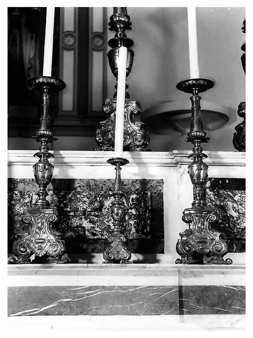 candeliere d'altare, serie - manifattura Italia meridionale (prima metà sec. XIX)