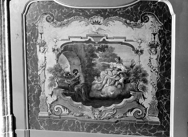 Vulcano e Venere (parafuoco, elemento d'insieme) - ambito pugliese (seconda metà sec. XIX)