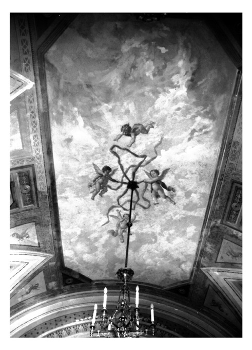 G. Verdi, G. Donizzetti, G. Rossini, V. Bellini, vedute napoletane, amorini (dipinto) di Verrino Vincenzo (sec. XIX)