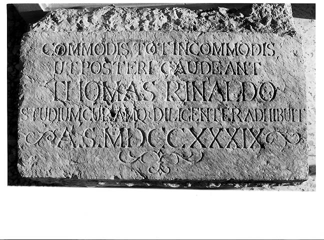 lapide - ambito Italia meridionale (sec. XVIII)