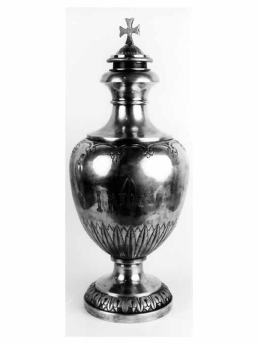 vaso per la riserva degli oli santi, serie di Catello Vincenzo (sec. XX)