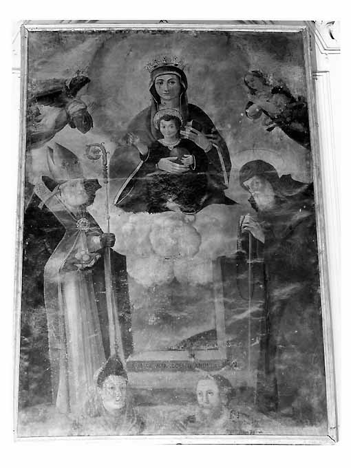 Madonna con Bambino tra San Nicola e San Francesco di Paola (dipinto) - ambito Italia meridionale (sec. XVII)