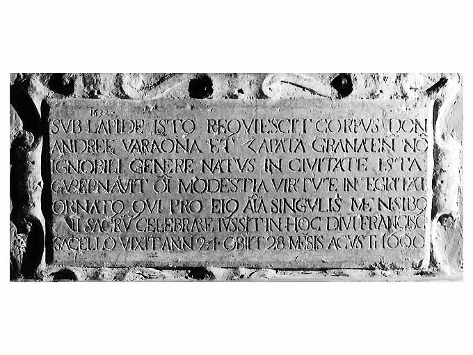 lapide tombale - ambito Italia meridionale (sec. XVII)