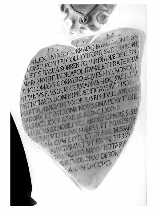 lapide documentaria - ambito Italia meridionale (sec. XVIII)