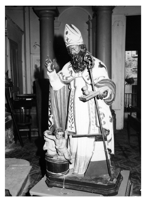 San Nicola di Bari resuscita i tre fanciulli (statua) - ambito napoletano (secc. XVIII/ XIX)