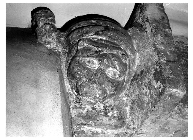 testa leonina (?) (peduccio) - ambito pugliese (sec. XIII)