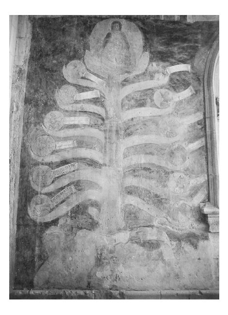 Madonna con Gesù Bambino e l'albero di Jesse (dipinto) - ambito Italia meridionale (sec. XIV)