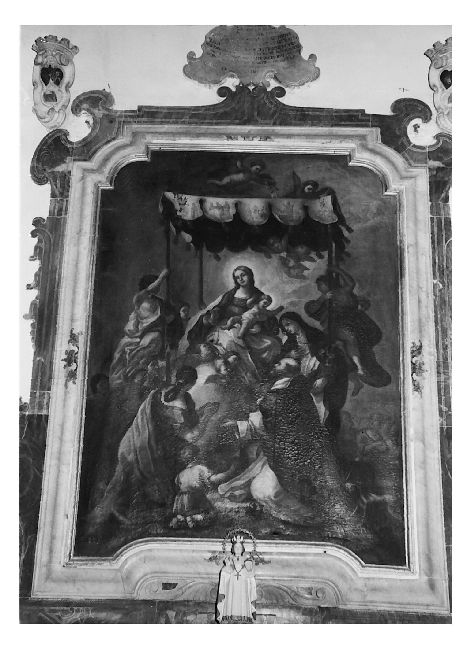 Madonna con Gesù Bambino tra santa Caterina da Siena e san Domenico (dipinto) - ambito Italia meridionale (sec. XVIII)