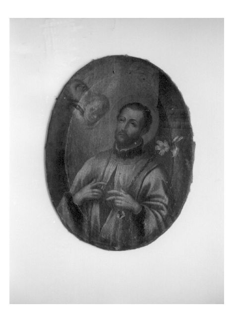 angelo con immagine di San Francesco Saverio (dipinto) - produzione Italia meridionale (sec. XVIII)