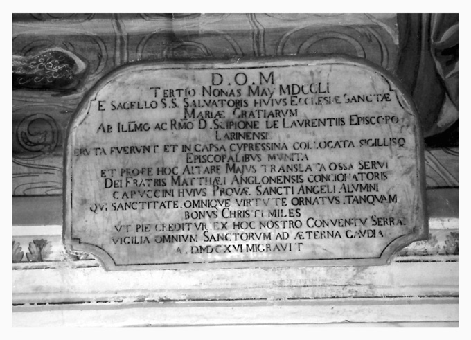 lapide - ambito Italia meridionale (sec. XVIII)