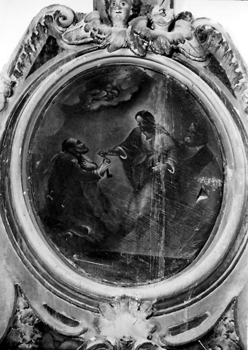 Cristo consegna le chiavi a San Pietro (dipinto) - ambito pugliese (sec. XVIII)