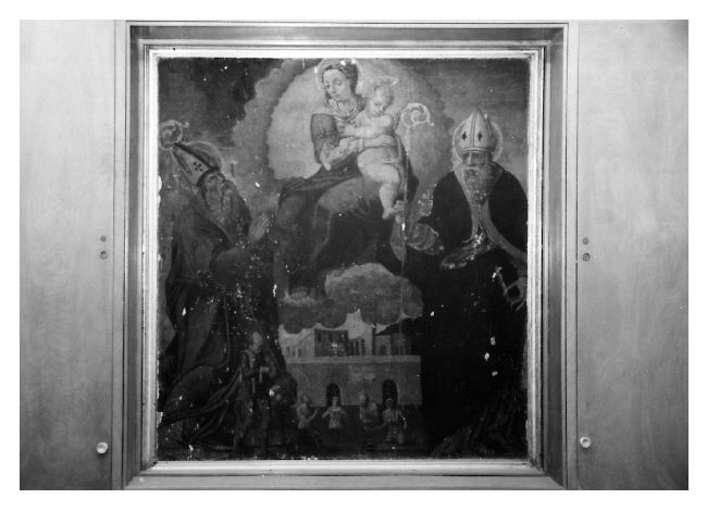 Madonna con Bambino, santi e anime purganti (dipinto) - ambito Italia meridionale (sec. XVI)