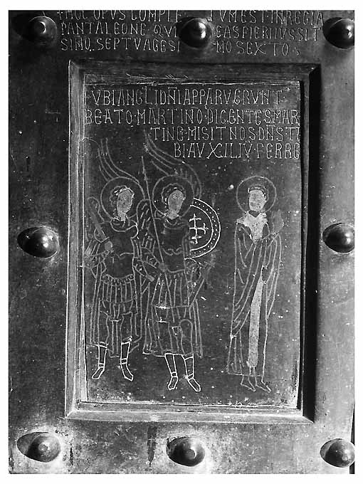 apparizione di due Angeli a san Martino (formella) - produzione bizantina (sec. XI)