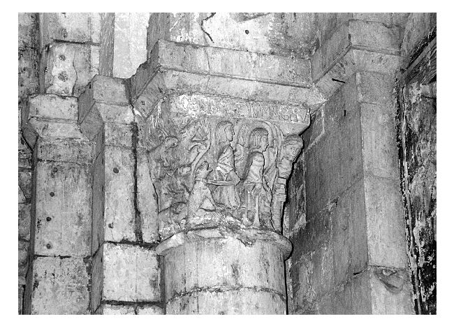 annuncio ai pastori (semicapitello) - ambito francese (prima metà sec. XII)