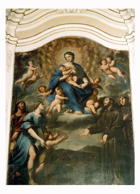 Madonna con Bambino e Santi (dipinto) di Vaccaro Andrea (metà sec. XVII)