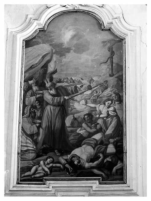 Mosè e il serpente di bronzo (dipinto) di Farina Giuseppe (sec. XVIII)