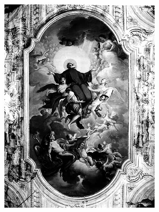 San Benedetto in gloria (dipinto) di Petruzzi Joan (sec. XVIII)