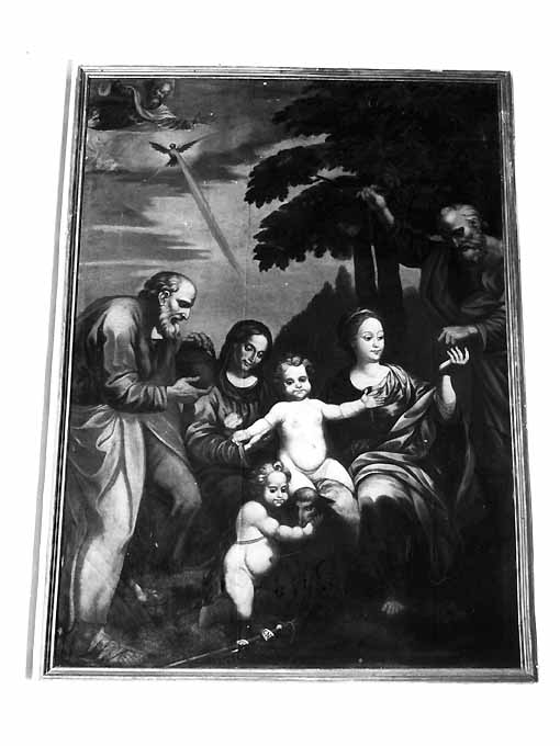 Sacra famiglia con Sant'Anna San Zaccaria San Giovanni Battista (dipinto) - ambito pugliese (sec. XVIII)