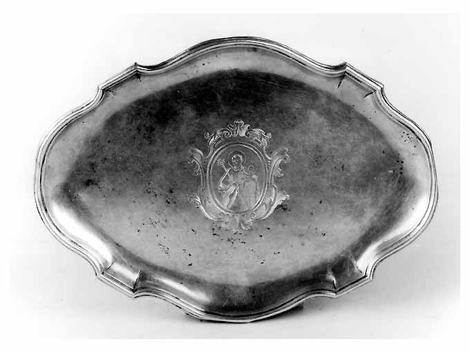 San Giuseppe (vassoio, opera isolata) - ambito napoletano (?) (sec. XVIII)