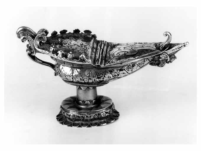 navicella portaincenso - a galeone, opera isolata di A.A.P (prima metà sec. XVIII)