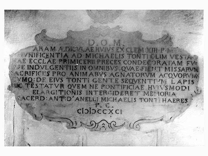 lapide - ambito Italia meridionale (sec. XVIII)