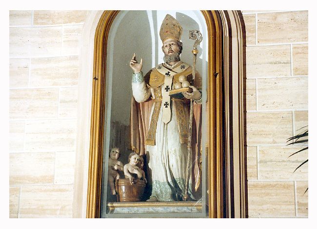 San Nicola di Bari resuscita i tre fanciulli (statua) - ambito pugliese (sec. XVII)