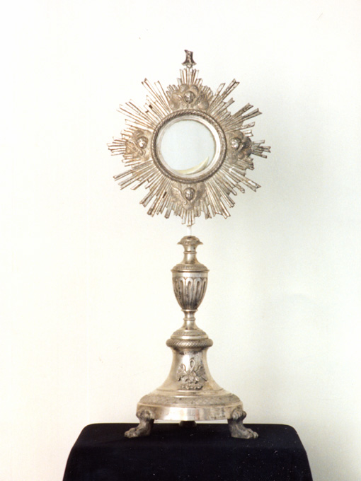 ostensorio - a raggiera - ambito napoletano (ultimo quarto sec. XIX)
