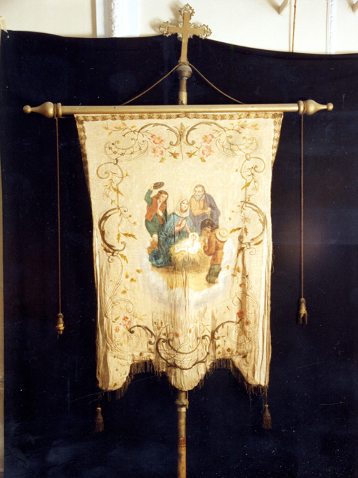 Sacra Famiglia (stendardo processionale) - ambito Italia meridionale (seconda metà sec. XIX)