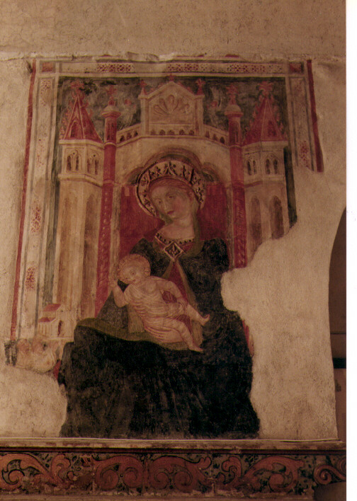 Madonna in trono e offerenti (dipinto) - ambito Italia meridionale (inizio sec. XV)