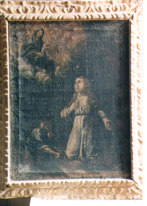 Apparizione della Madonna con Bambino ad una Santa (?) (dipinto) - ambito Italia meridionale (prima metà sec. XVII)