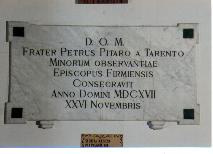 lapide documentaria - ambito Italia meridionale (sec. XVII)