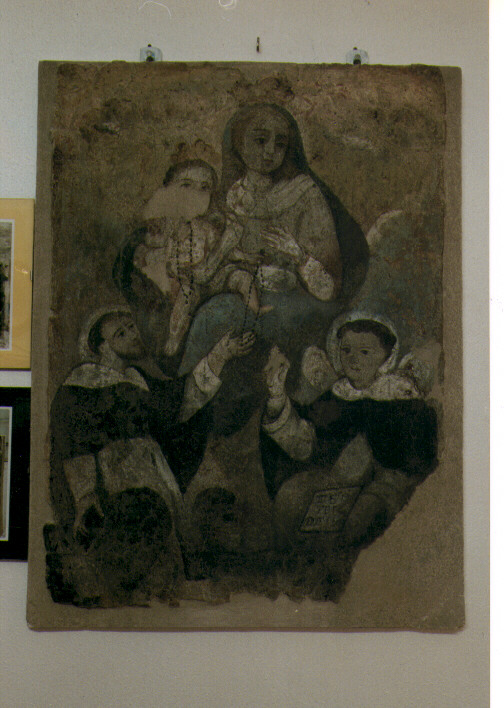 Madonna del Rosario con due santi domenicani (dipinto) - ambito Italia meridionale (sec. XVIII)