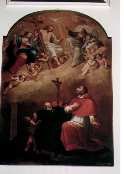 San Carlo Borromeo in adorazione della croce (dipinto) di Tatulli Samuele (sec. XIX)