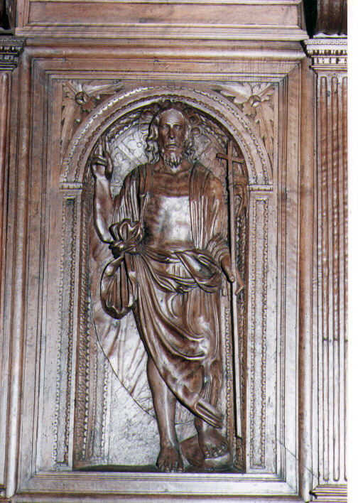 Cristo Redentore Benedicente (stallo) - ambito Italia meridionale (sec. XVI)