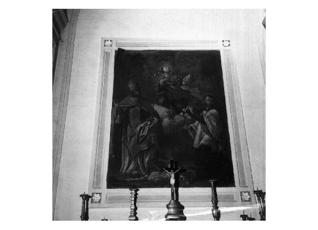 Madonna in gloria con san Luigi Gonzaga e sant'Agostino (dipinto) - ambito pugliese (sec. XVIII)