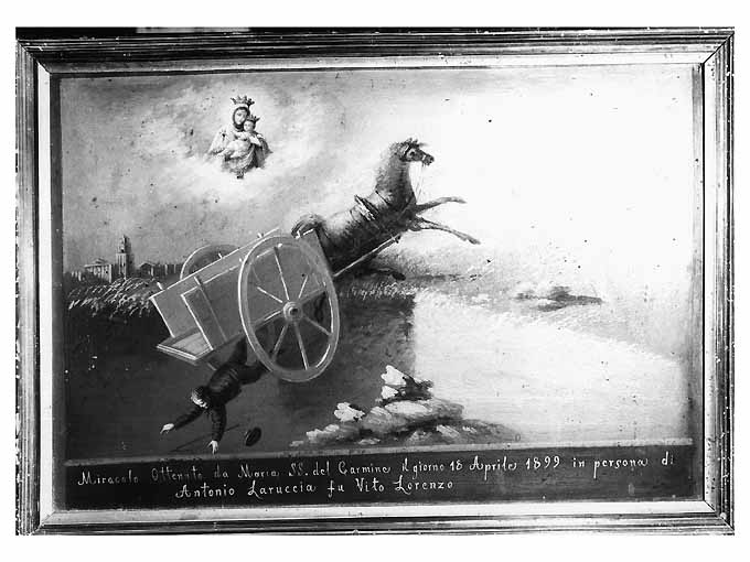 Antonio Laruccia mentre cade da un carro (ex voto) - ambito pugliese (sec. XIX)