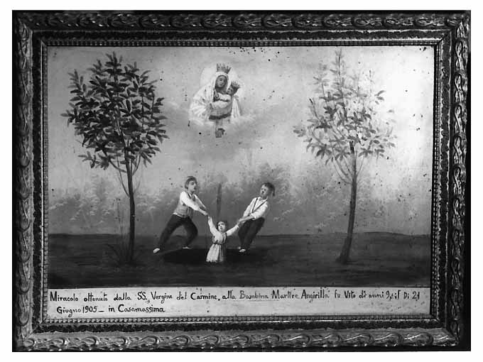 Martire Angirilla salvata da due ragazzi (ex voto) - ambito pugliese (sec. XX)