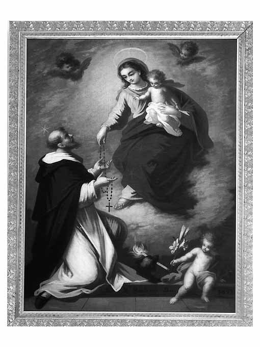 Madonna del Rosario e San Domenico (dipinto) di Montrone Michele (attribuito) (sec. XIX)