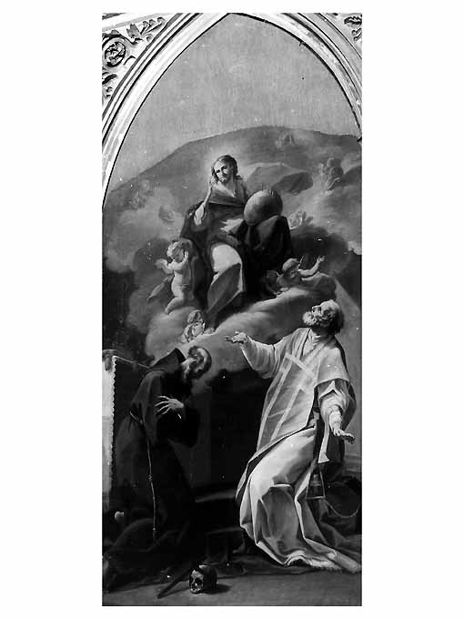 Cristo tra san Francesco d'Assisi e san Filippo Neri (dipinto) di Porta Nicola (attribuito) (seconda metà sec. XVIII)